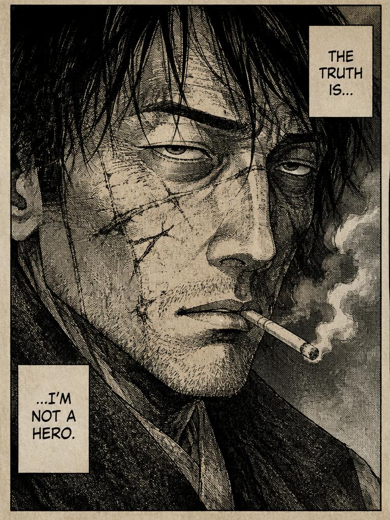 Finished INKWORKS manga panel shown as the studio result